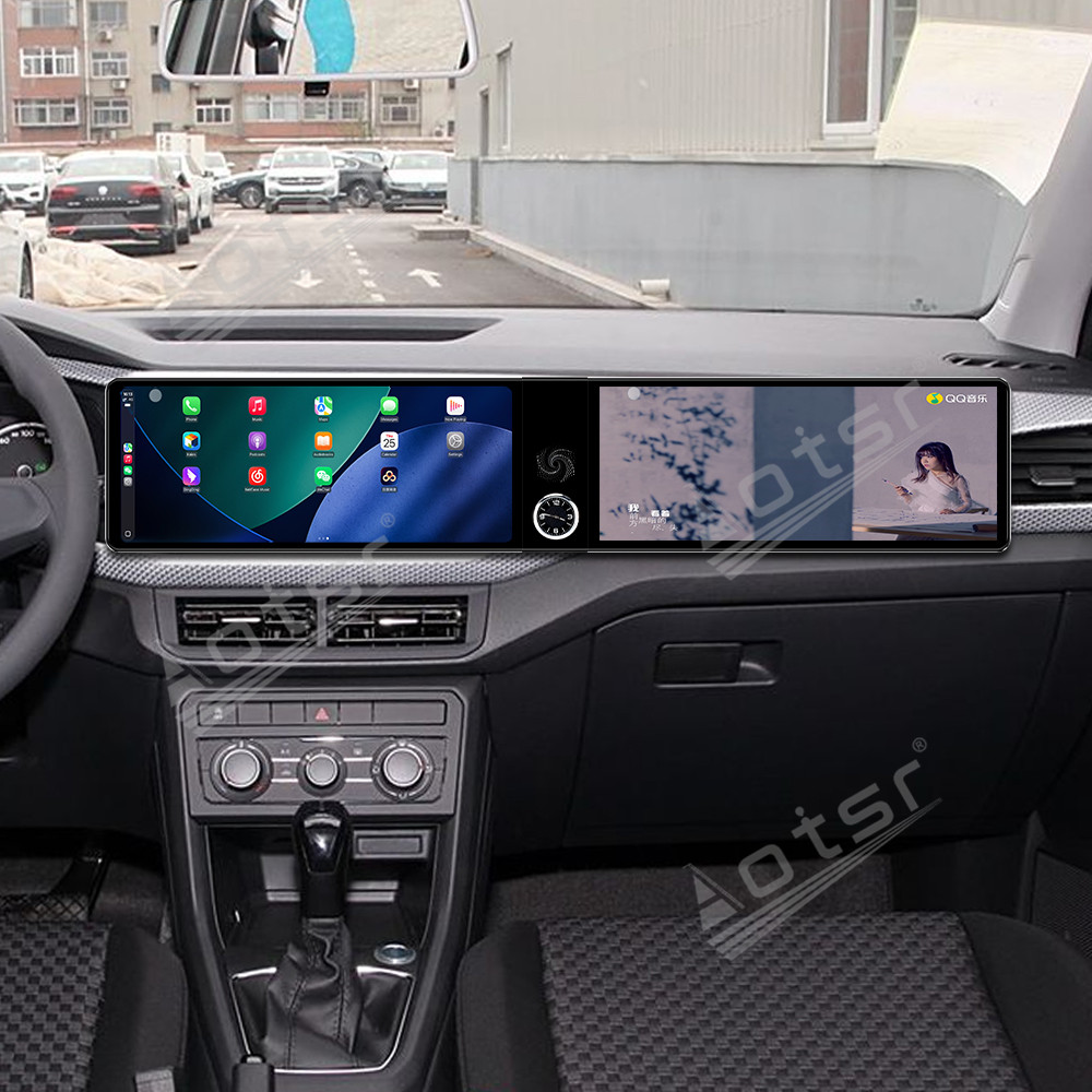 Aotsr Dual 12.3 inch for Volkswagen Tacqua 2020-2023 GPS Navigation Android 13 Car Radio CarPlay Multimedia Player Head Stereo Unit HD Screen