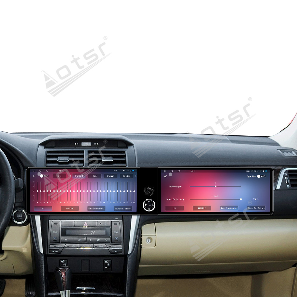 Aotsr Dual 12.3 inch For Toyota Camry 2007-2011 GPS Navigation Android 13 Car Radio CarPlay Multimedia Player Head Stereo Unit HD Screen