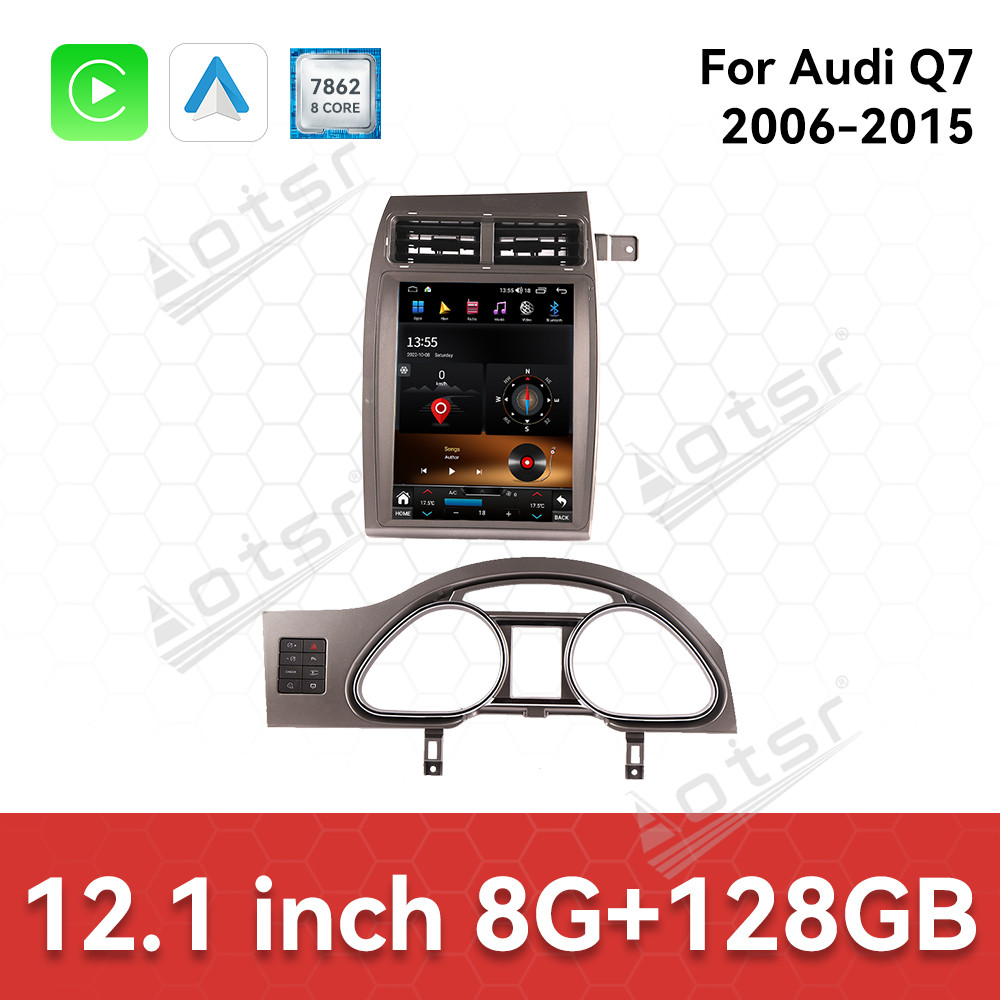 Aotsr 12.1 inch Car Radio Multimedia Player with Wireless For Audi Q7 2006-2015 CarPlay Android Auto Autoradio Stereo GPS Navigation WiFi