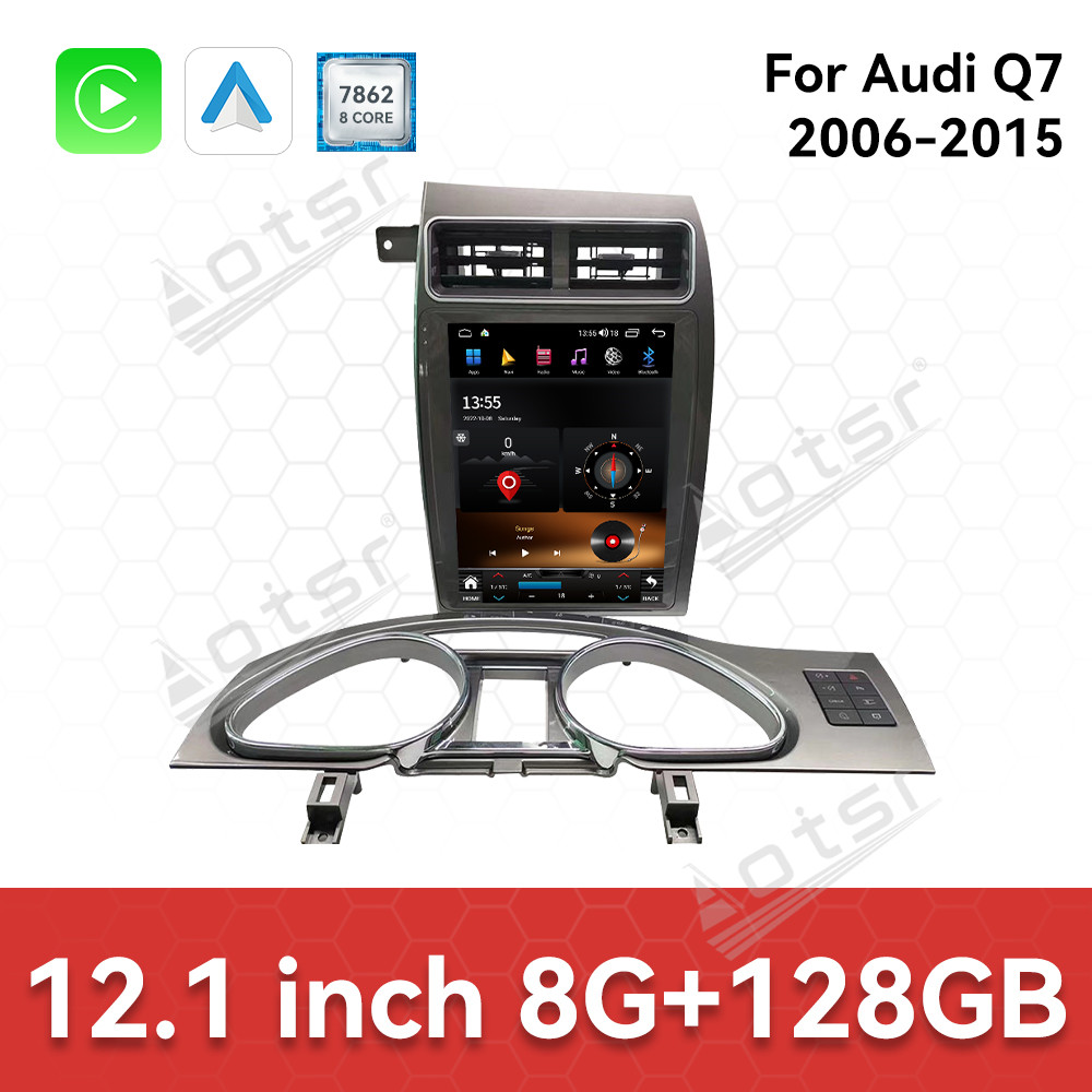 Aotsr 12.1 inch Car Radio Multimedia Player with Wireless For Audi Q7 2006-2015 CarPlay Android Auto Autoradio Stereo GPS Navigation WiFi