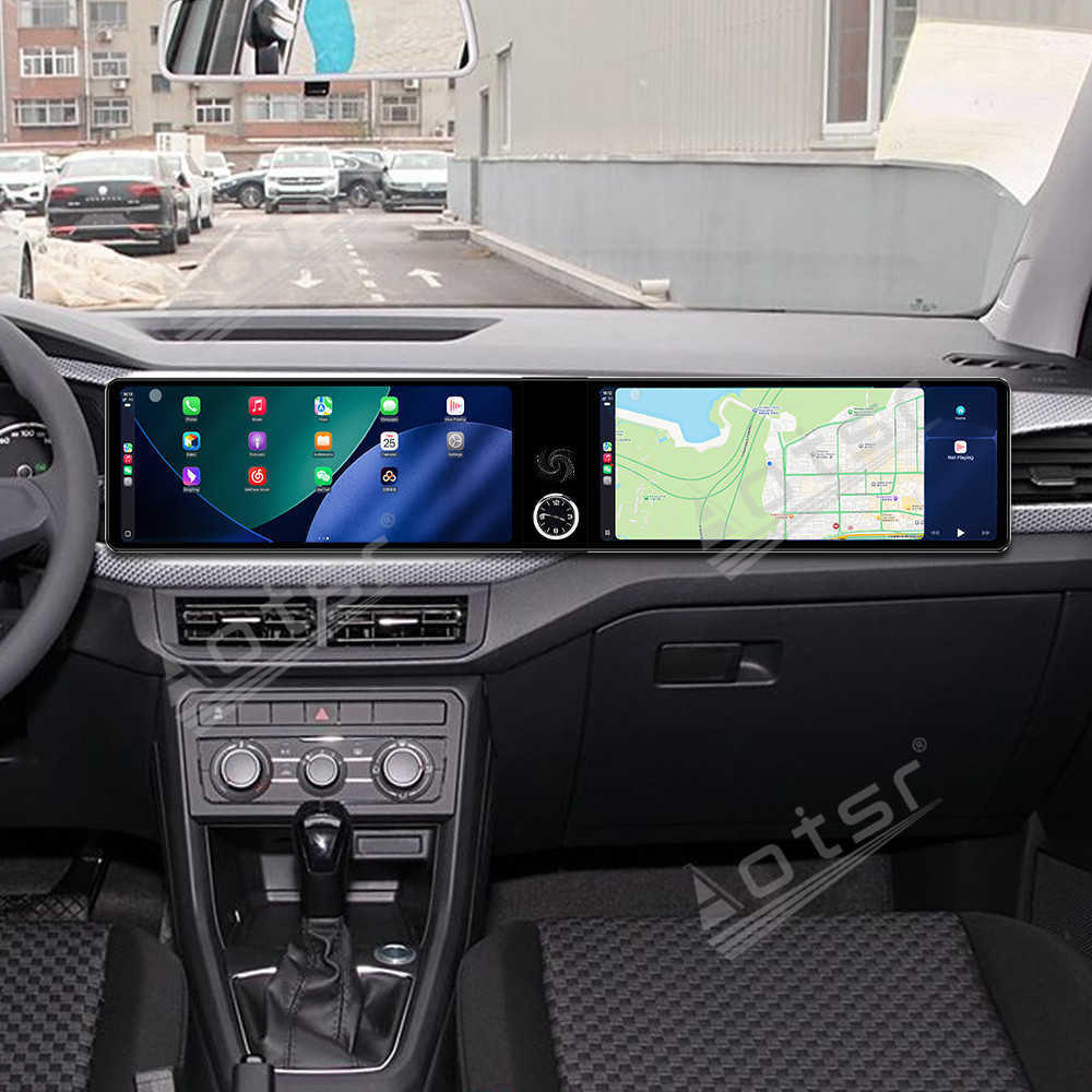 Aotsr Dual 12.3 inch for Volkswagen Tacqua 2020-2023 GPS Navigation Android 13 Car Radio CarPlay Multimedia Player Head Stereo Unit HD Screen