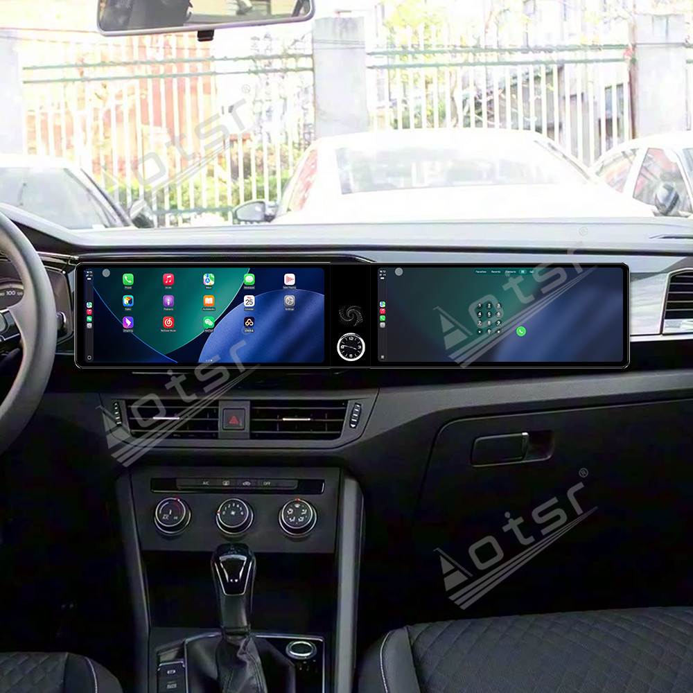 Aotsr Dual 12.3 inch for Volkswagen Tayron 2019-2022 GPS Navigation Android 13 Car Radio CarPlay Multimedia Player Head Stereo Unit HD Screen