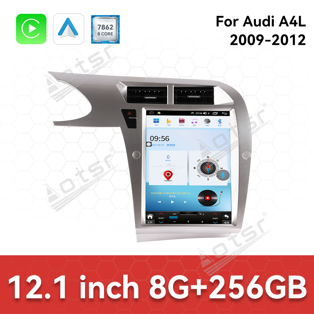 Aotsr Android 15 for Audi A4L 2009-2012 12.1 inch Car Radio Multimedia Player Head Unit GPS Navigation Stereo Screen Audio Carplay