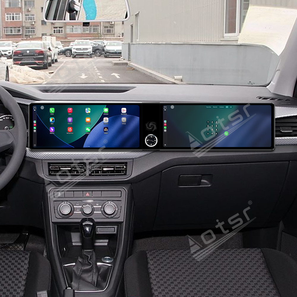 Aotsr Dual 12.3 inch for Volkswagen Tacqua 2020-2023 GPS Navigation Android 13 Car Radio CarPlay Multimedia Player Head Stereo Unit HD Screen