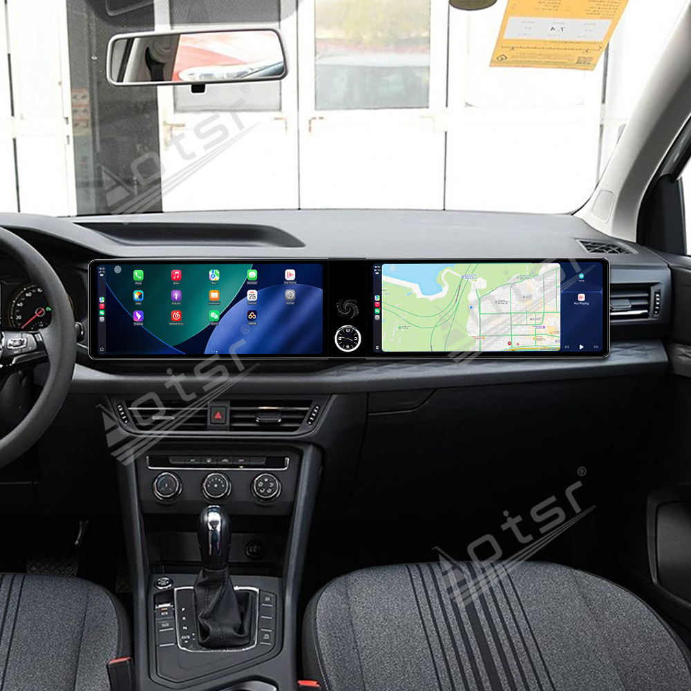 Aotsr Dual 12.3 inch for Volkswagen Tharu 2019-2022 GPS Navigation Android 13 Car Radio CarPlay Multimedia Player Head Stereo Unit HD Screen