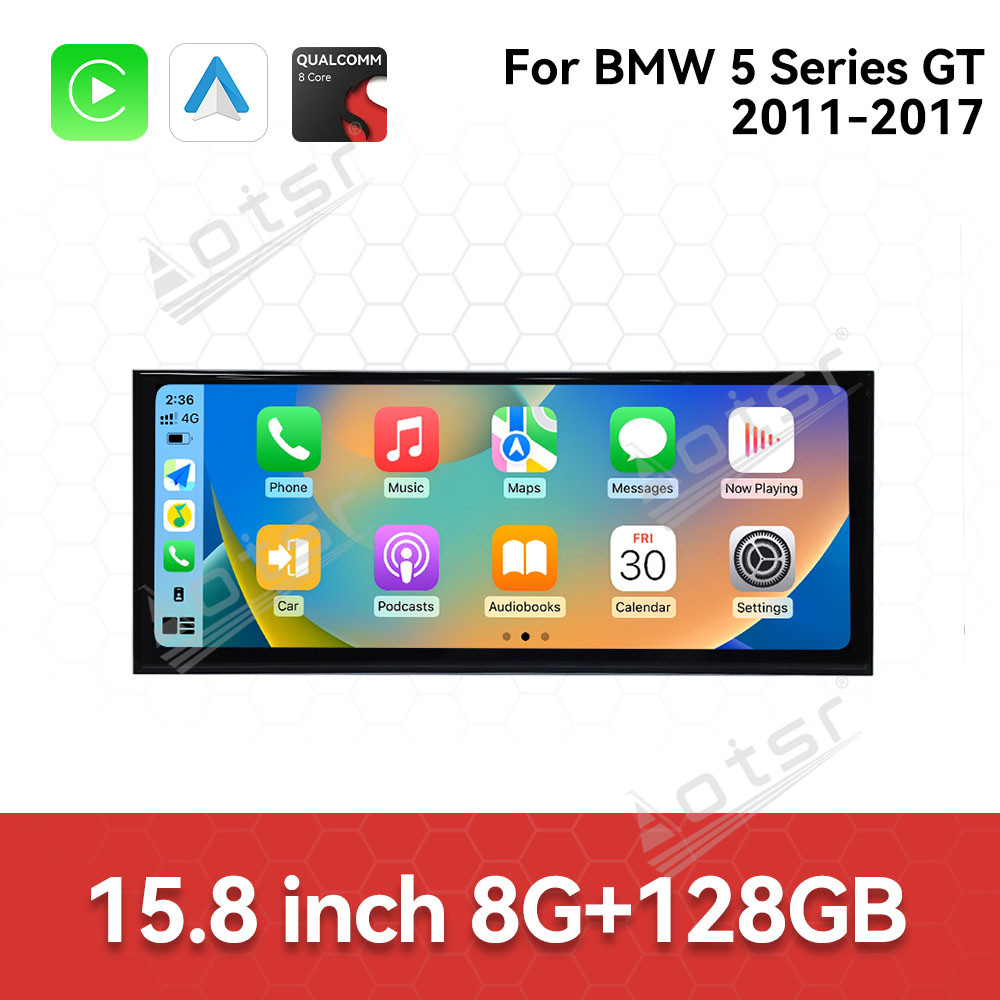 Aotsr 15.8 inch Android 14 Car Radio for BMW 5 Series GT 2011-2017 Wirless Carplay GPS Navigation Screen Upgrade Multimedia （CIC system）