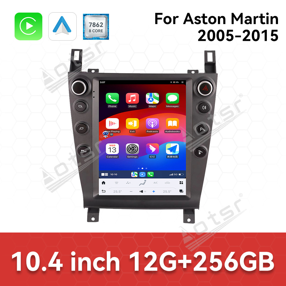 Aotsr AI Voice Multimedia Stereo Androi For Aston Martin 2005-2015 GPS Navigation Car Radio Carplay Smart Touch Mirror Link Head Unit