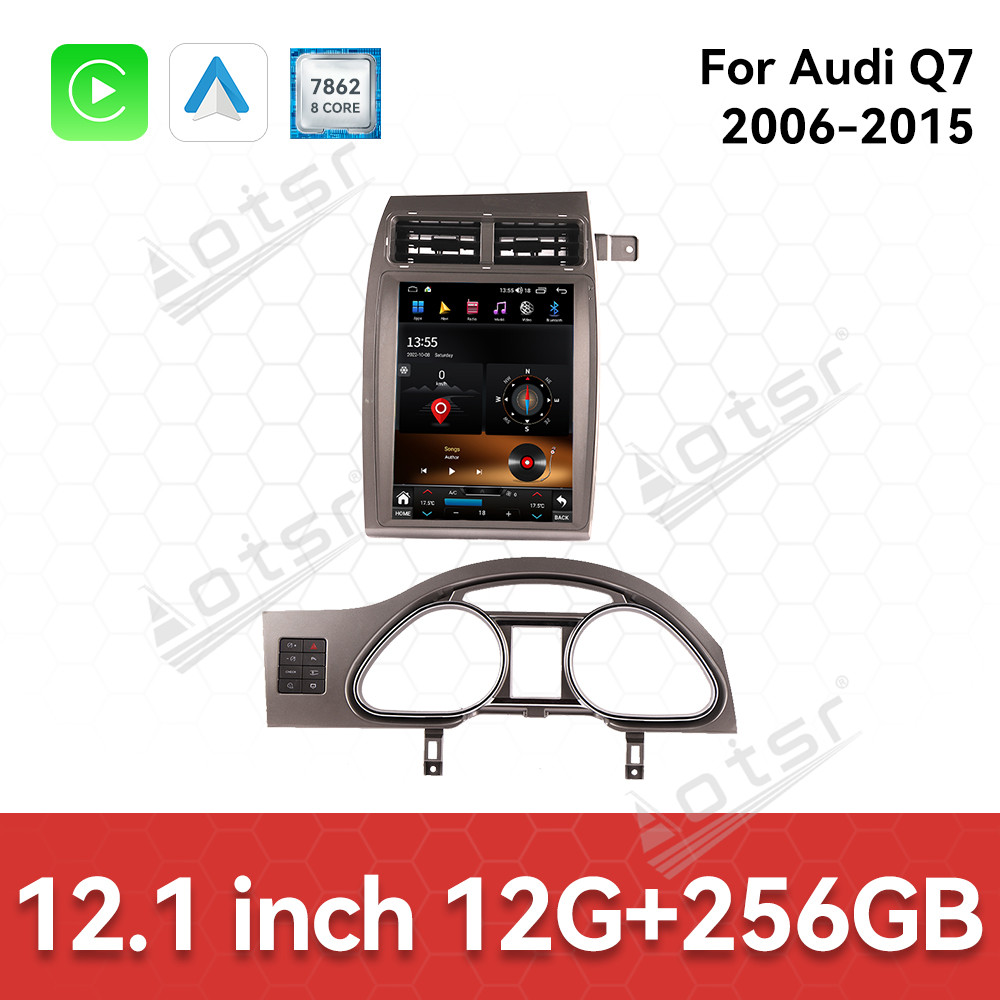 Aotsr 12.1 inch Car Radio Multimedia Player with Wireless For Audi Q7 2006-2015 CarPlay Android Auto Autoradio Stereo GPS Navigation WiFi