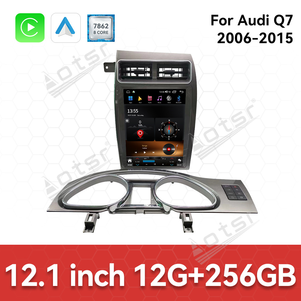 Aotsr 12.1 inch Car Radio Multimedia Player with Wireless For Audi Q7 2006-2015 CarPlay Android Auto Autoradio Stereo GPS Navigation WiFi