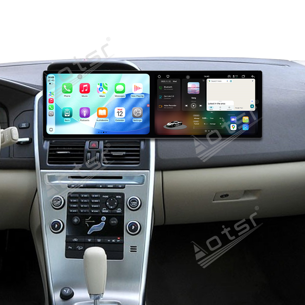 Aotsr Dual 10.1 inch Screen Car Radio for Volvo XC60 2009-2013 Android 15 Multimedia Player GPS Navigation Auto DSP Stereo Host