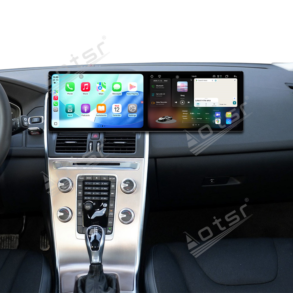 Aotsr Dual 10.1 inch Screen Car Radio for Volvo XC60 2014-2017 Android 15 Multimedia Player GPS Navigation Auto DSP Stereo Host