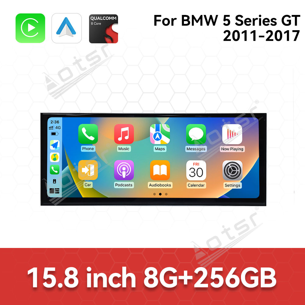 Aotsr 15.8 inch Android 14 Car Radio for BMW 5 Series GT 2011-2017 Wirless Carplay GPS Navigation Screen Upgrade Multimedia （CIC system）