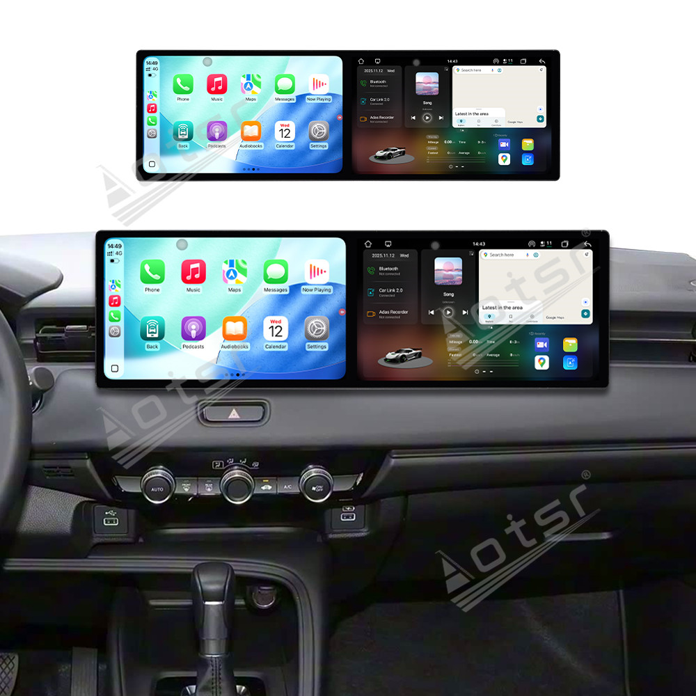 Aotsr Dual 10.1 inch Screen Car Radio for Honda XR-V/VEZEL 2023 Android 15 Multimedia Player GPS Navigation Auto DSP Stereo Host