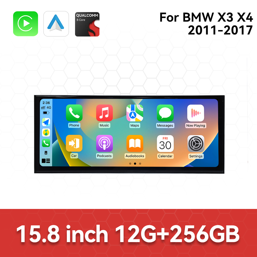 Aotsr 15.8 inch Android 14 Car Radio for BMW X3/X4 2011-2017 Wirless Carplay GPS Navigation Screen Upgrade Multimedia