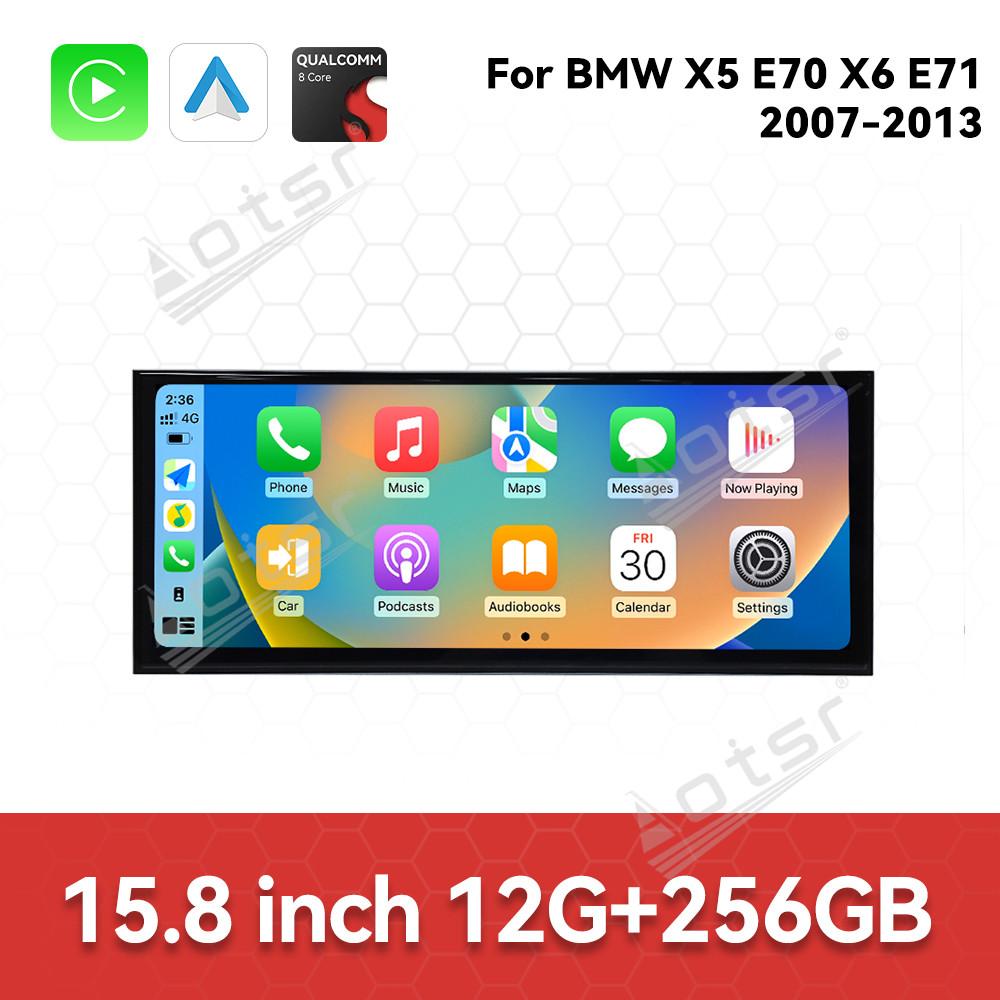 Aotsr 15.8 inch Android 14 Car Radio for BMW X5 F15 2013-2017 Wirless Carplay GPS Navigation Screen Upgrade Multimedia（NBT system）