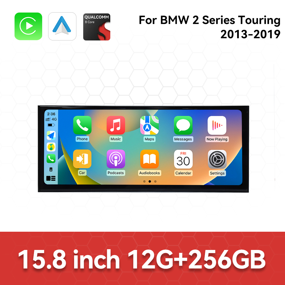 Aotsr 15.8 inch Android 14 Car Radio for BMW 2 Series Touring 2013-2019 Wirless Carplay GPS Navigation Screen Upgrade Multimedia Player