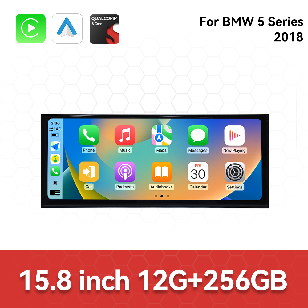 Aotsr 15.8 inch Android 14 Car Radio for BMW 5 Series G30 2018 Wirless Carplay GPS Navigation Screen Upgrade Multimedia Player