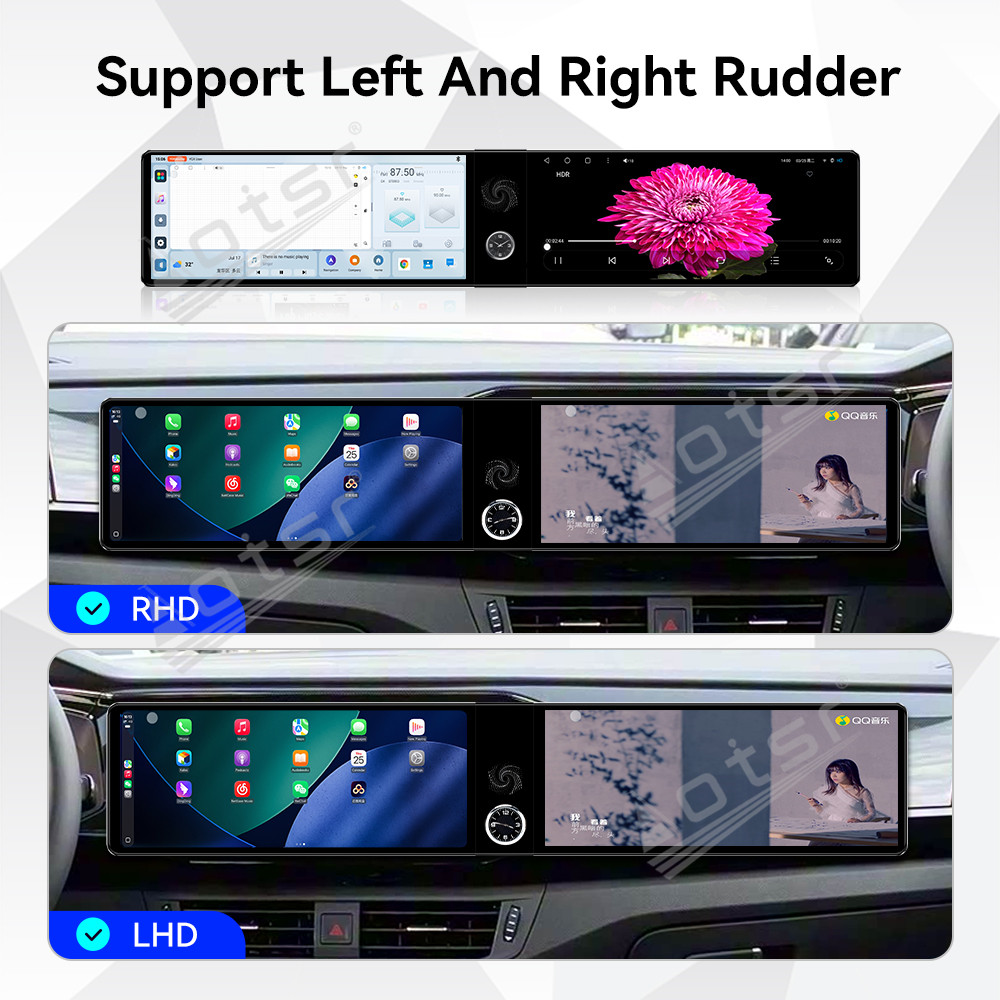 Aotsr Dual 12.3 inch for Volkswagen Tayron 2019-2022 GPS Navigation Android 13 Car Radio CarPlay Multimedia Player Head Stereo Unit HD Screen