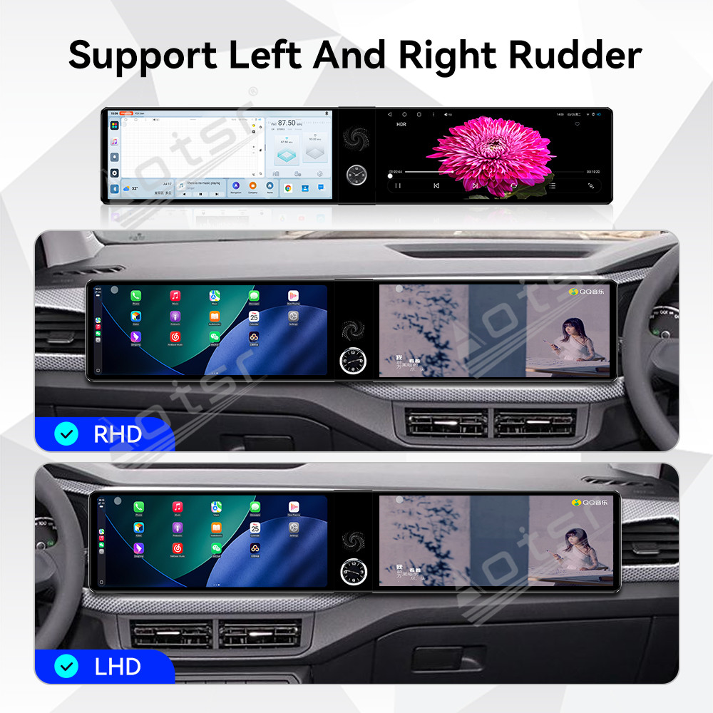 Aotsr Dual 12.3 inch for Volkswagen Tacqua 2020-2023 GPS Navigation Android 13 Car Radio CarPlay Multimedia Player Head Stereo Unit HD Screen