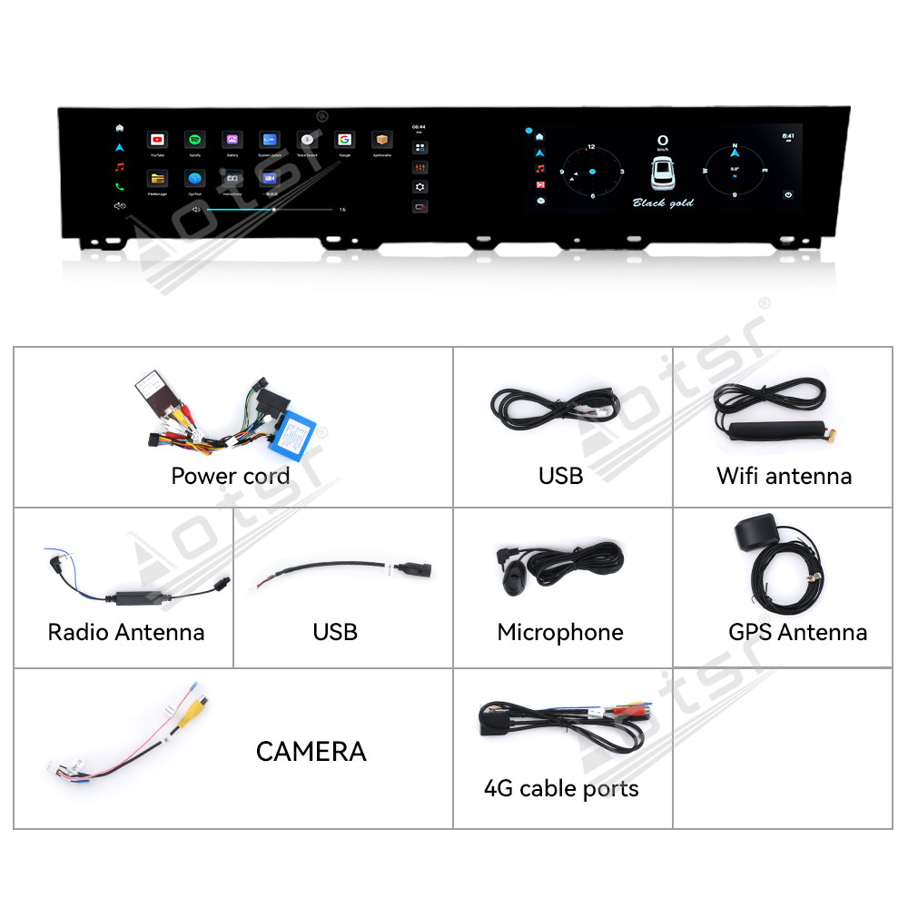 Aotsr Dual 12.3 inches screen For Porsche Cayenne 2010-2017 Car Upgrade to 2024 Gps navi Radio, Multimedia player unit,with Wirelessly Carplay Android auto