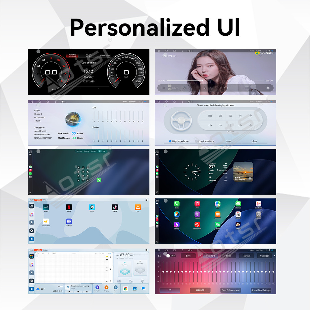 Aotsr Dual 12.3 inch for Volkswagen Tayron 2019-2022 GPS Navigation Android 13 Car Radio CarPlay Multimedia Player Head Stereo Unit HD Screen