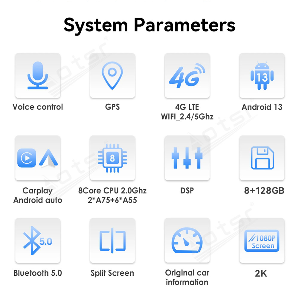 Aotsr 14.4 Inch Unit For Ford F150 2015-2021 Car Radio Android 11 Multimedia GPS navigation, Stereo Receiver with DSP, Carplay, Android auto