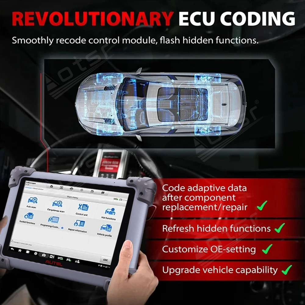 Aotsr for Autel Elite II Pro Scanner 2024 New Diagnostic Tools J2534 Reprogramming Tool ECU Coding Auto Scanner