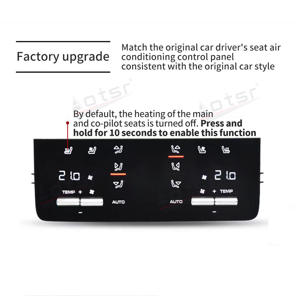 Rear A/C Panel Air Conditioner Climate Control For Porsche Cayenne 2018-2021 Touch LCD Screen 