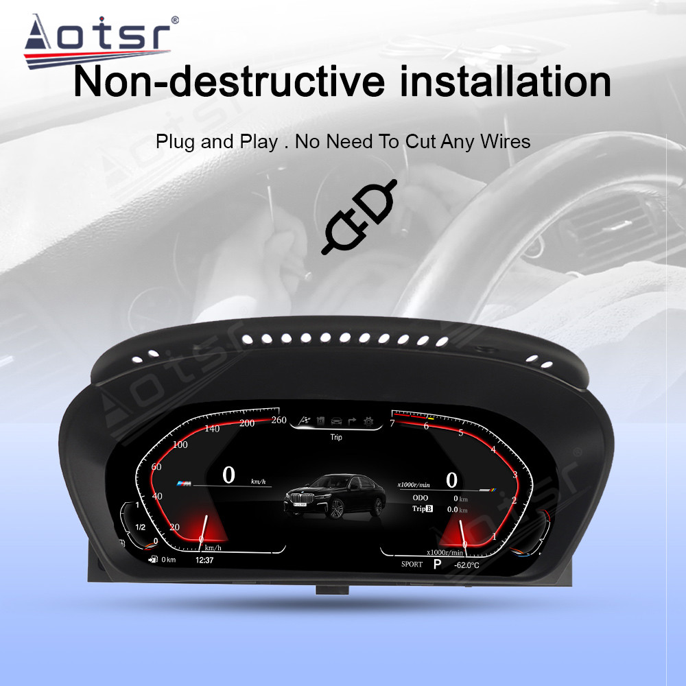 LCD Digital Virtual Cockpit Cluster For BMW X5 E70 X6 E71 2006-2013 Car Multimedia Player Dashboard Speed Meter Screen