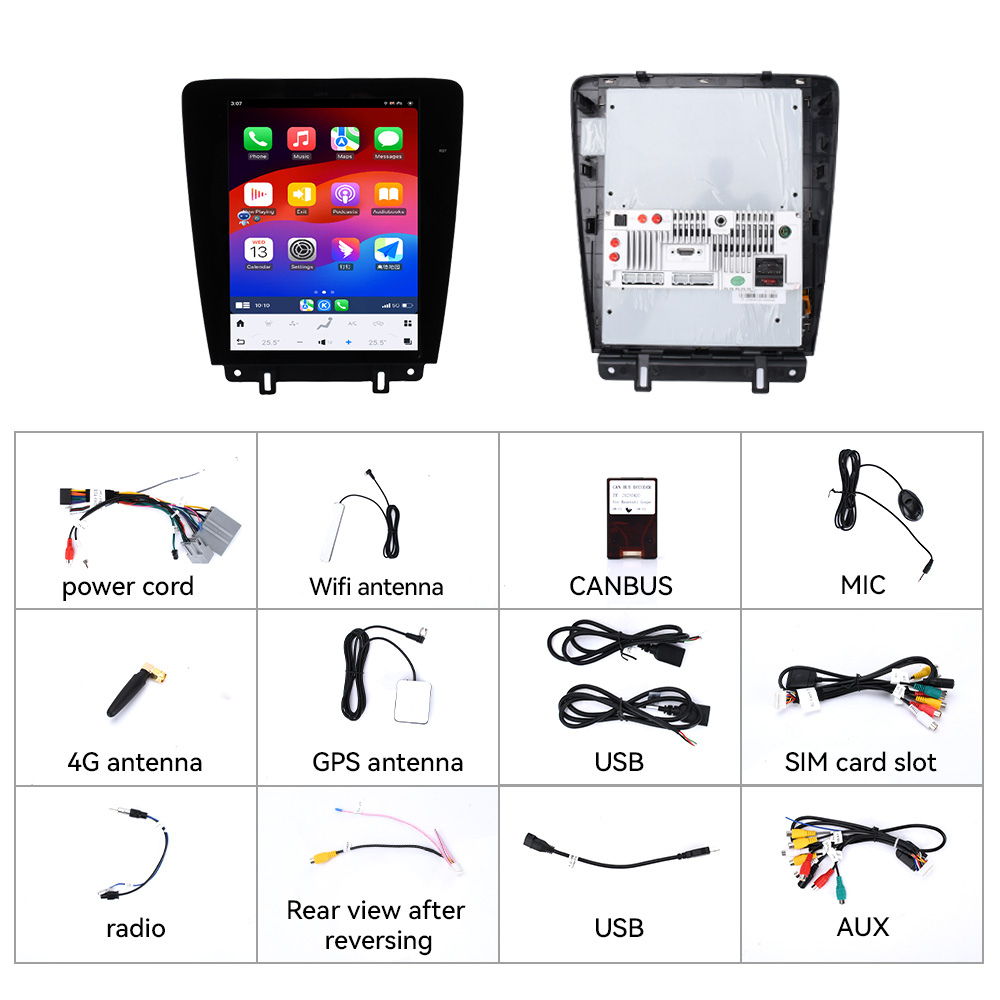 Aotsr for Ford Mustang 2009-2012 Android 13 Car Radio 12.1 inch Screen Navigation Device Wireless GPS Multimedia Player Carplay with