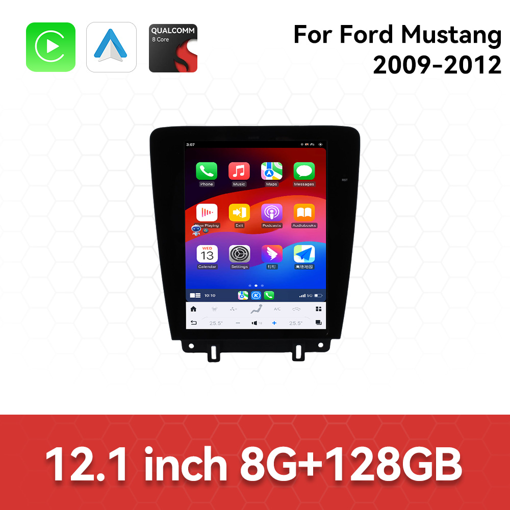 Aotsr for Ford Mustang 2009-2012 Android 13 Car Radio 12.1 inch Screen Navigation Device Wireless GPS Multimedia Player Carplay with