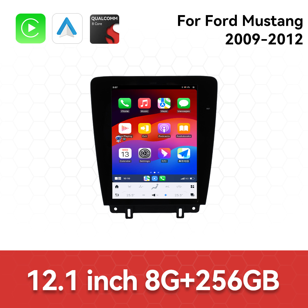 Aotsr for Ford Mustang 2009-2012 Android 13 Car Radio 12.1 inch Screen Navigation Device Wireless GPS Multimedia Player Carplay with