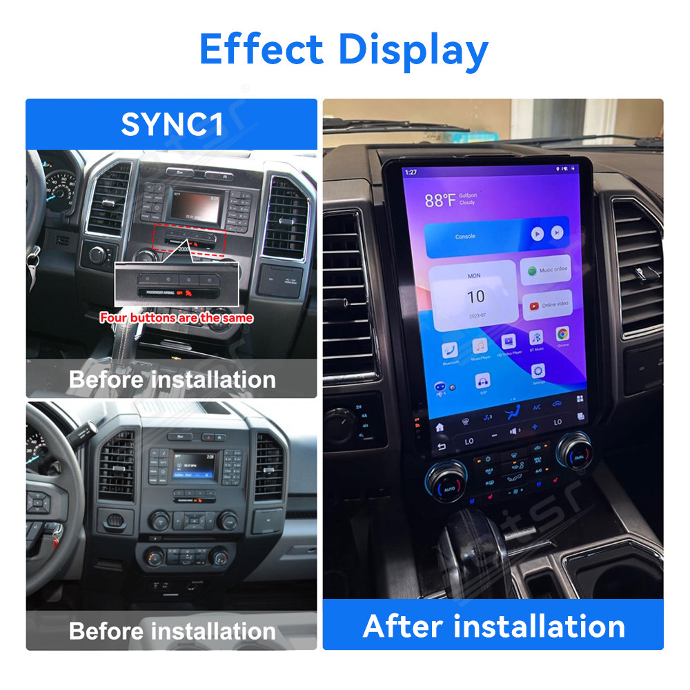 Aotsr 14.4 Inch Tesla style screen For Ford F150 2015-2021 Car Radio Multimedia player Android unit
