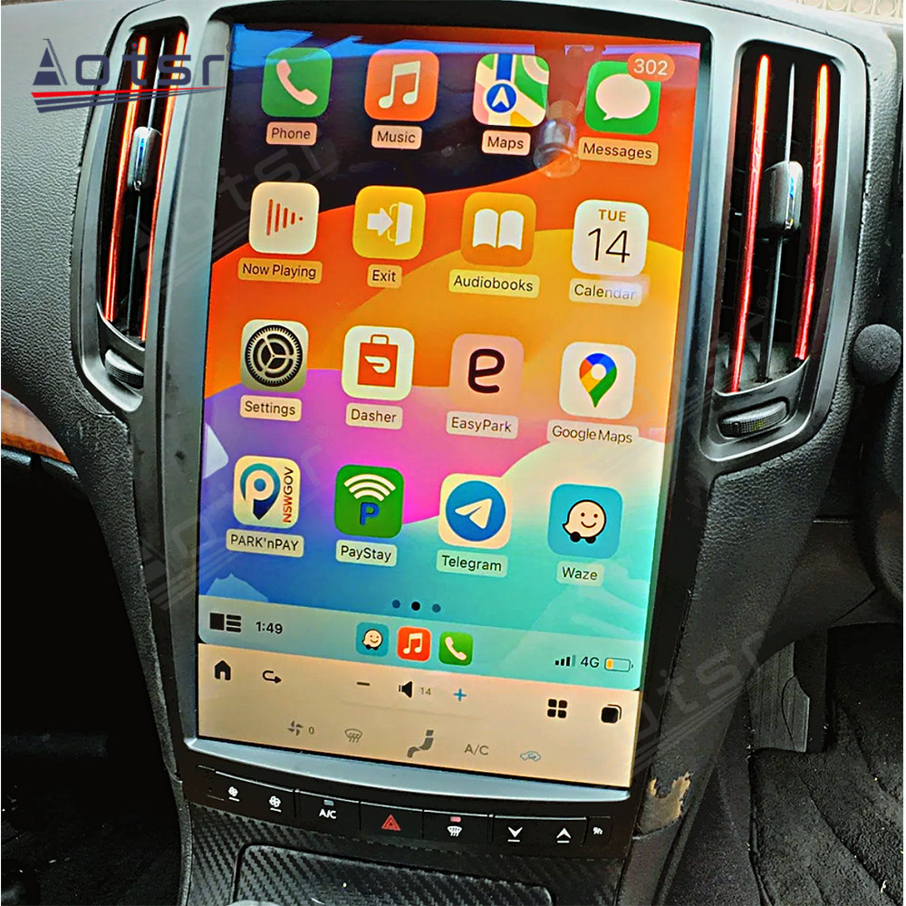 14.4inch For Infiniti G37 2007 - 2013 car vertical screen Radio Multimedia Player GPS Navigation Android 13 carplay Android auto