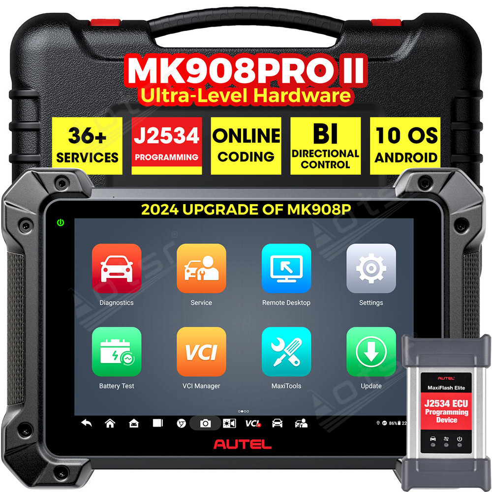 Aotsr for MaxiCOM MK908PRO II MK908P II Car Diagnostic Tools J2534 Programmer OBD2 Scanner ECU Programming Coding AutoScan 2.0