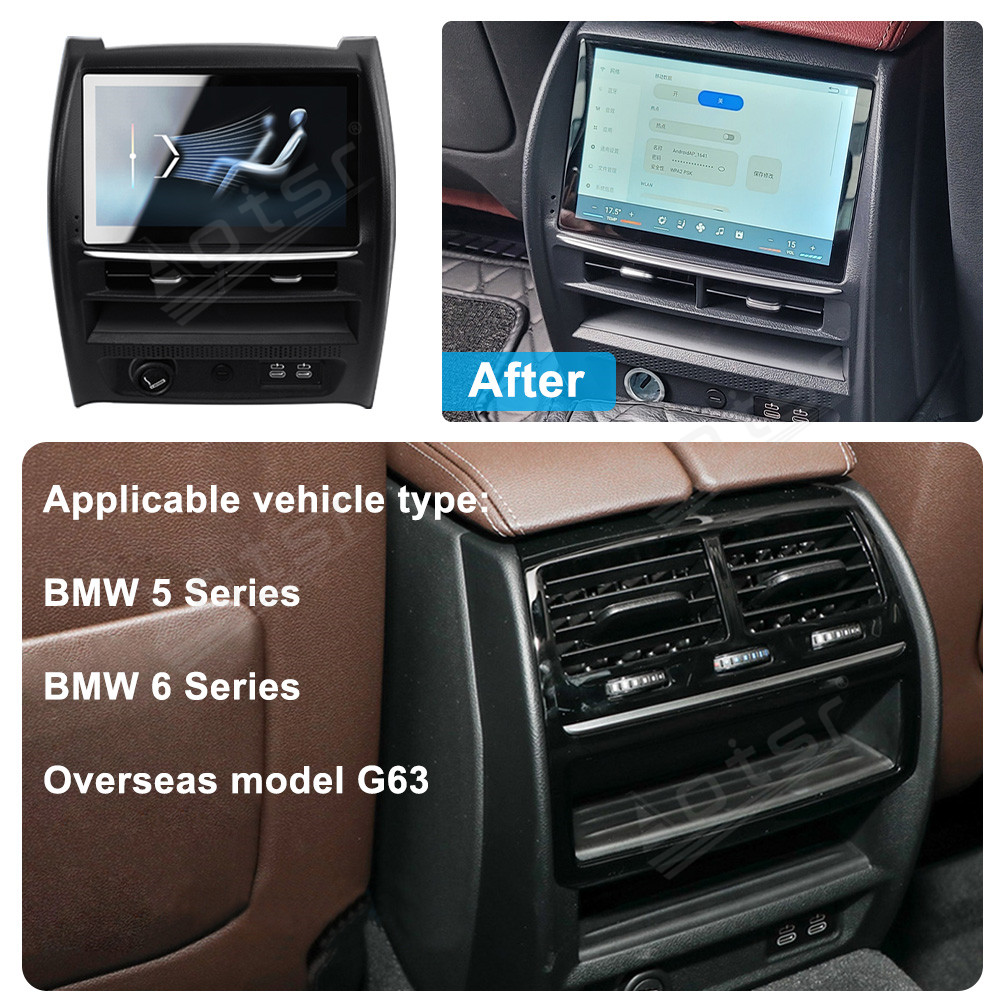 7-Inch Qled AC screen For BMW 5/6 Series 2018-2023 Car Rear air conditioning control panel multimedia video audio Wireless Carplay Fast Charging Android 14