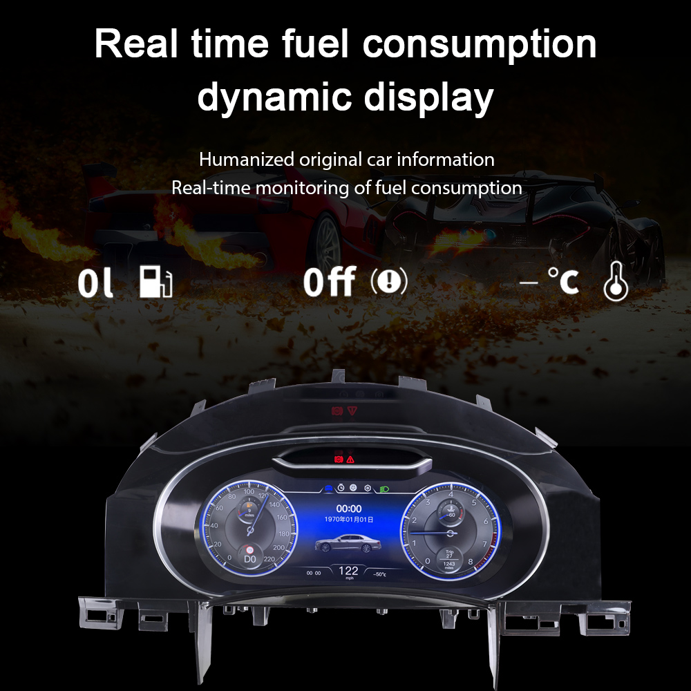 Car Digital Cluster Dashboard Virtual Cockpit LCD Instrument For Volkswagen Touareg 2003 2004 2005 2006 2007 2008 2009 2010 Speed Meter Screen Multilanguage