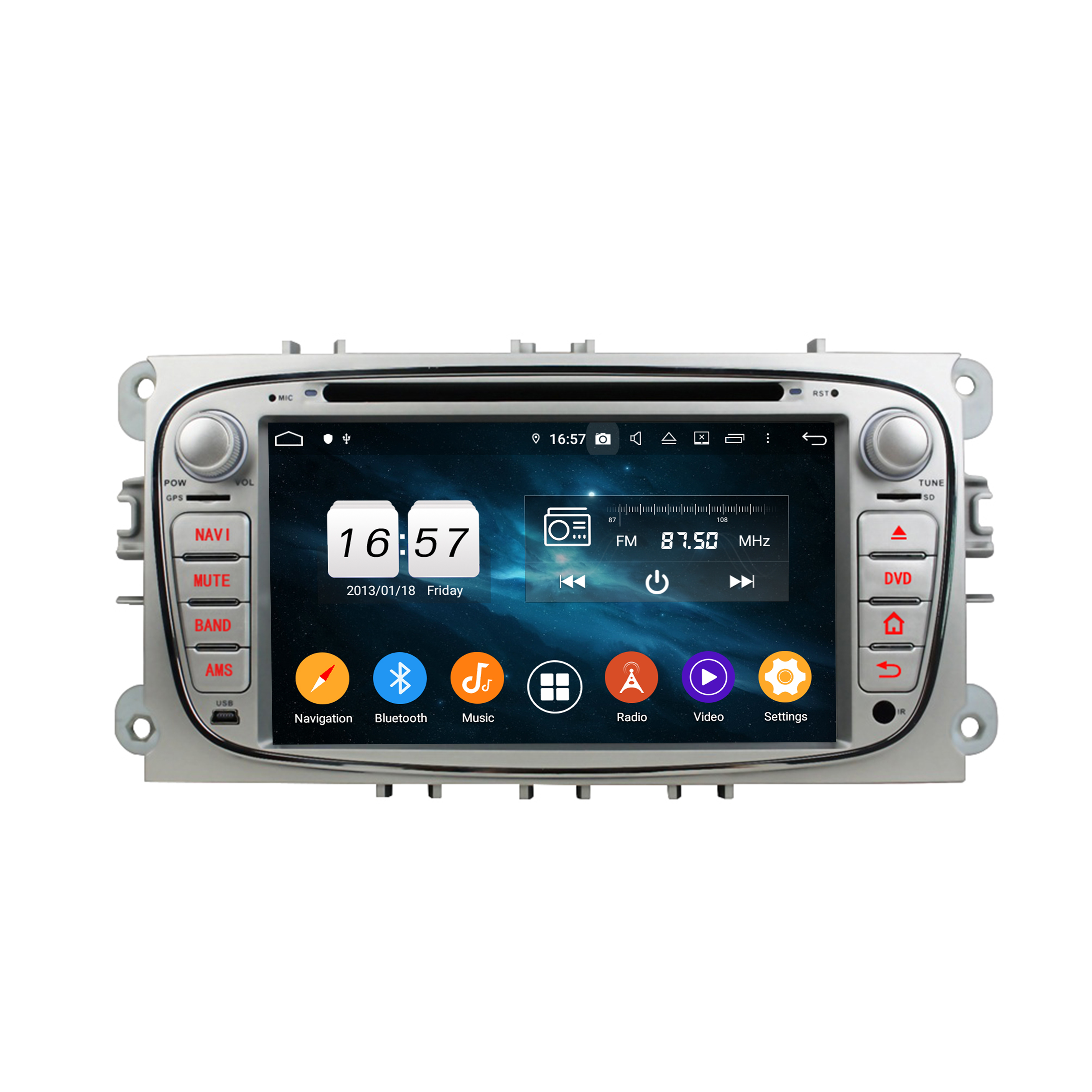 Android 14 For Ford Silver Mondeo 2008-2011 Car Radio Wireless Carplay Auto Player 2din Video AHD Multimedia Stereo DVD Player