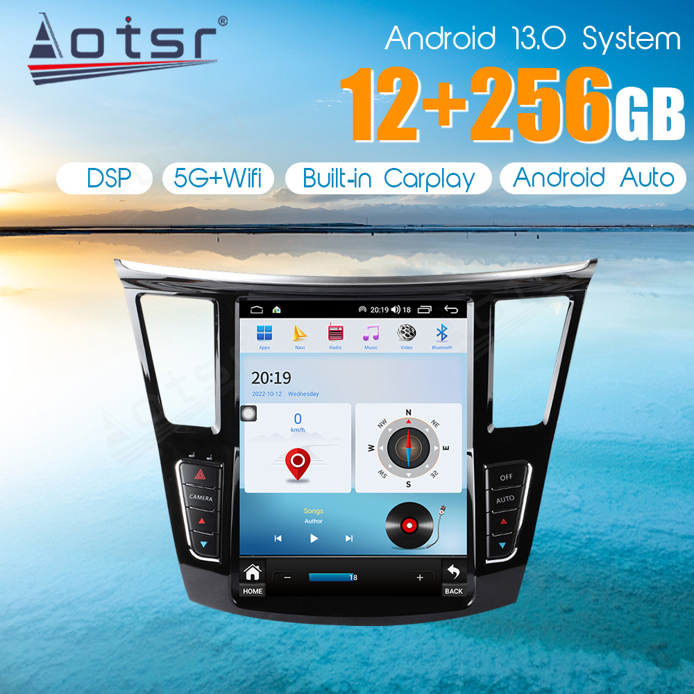 12.1-inch Android 13.0 For lnfiniti QX60 IX35 2014-2019 Car Radio Multimedia navigator Stereo Receiver DSP Unit Carplay Android auto