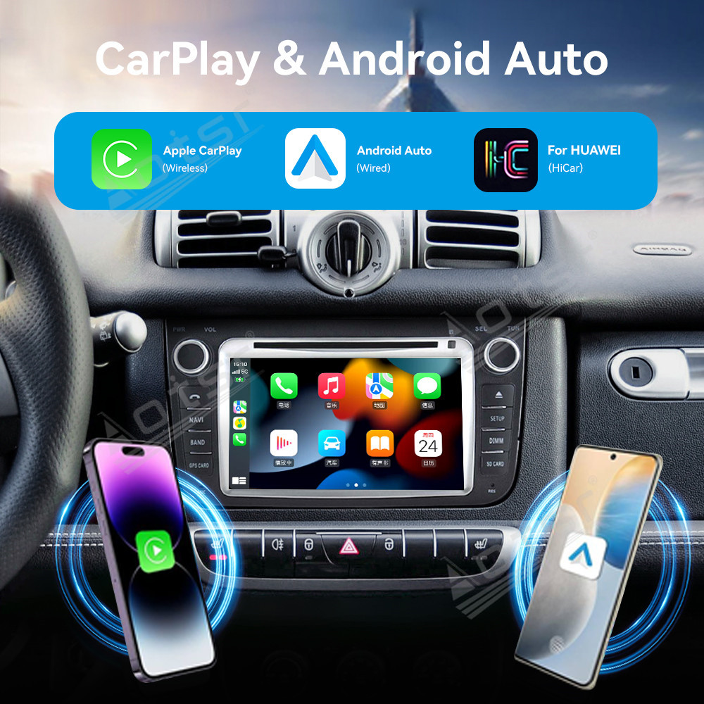 [8-inches]Android 13.0 For Benz Smart fortwo 2013+ Car Radio Multimedia GPS navigation, Stereo Receiver DSP Unit, Carplay Android auto,with DVD