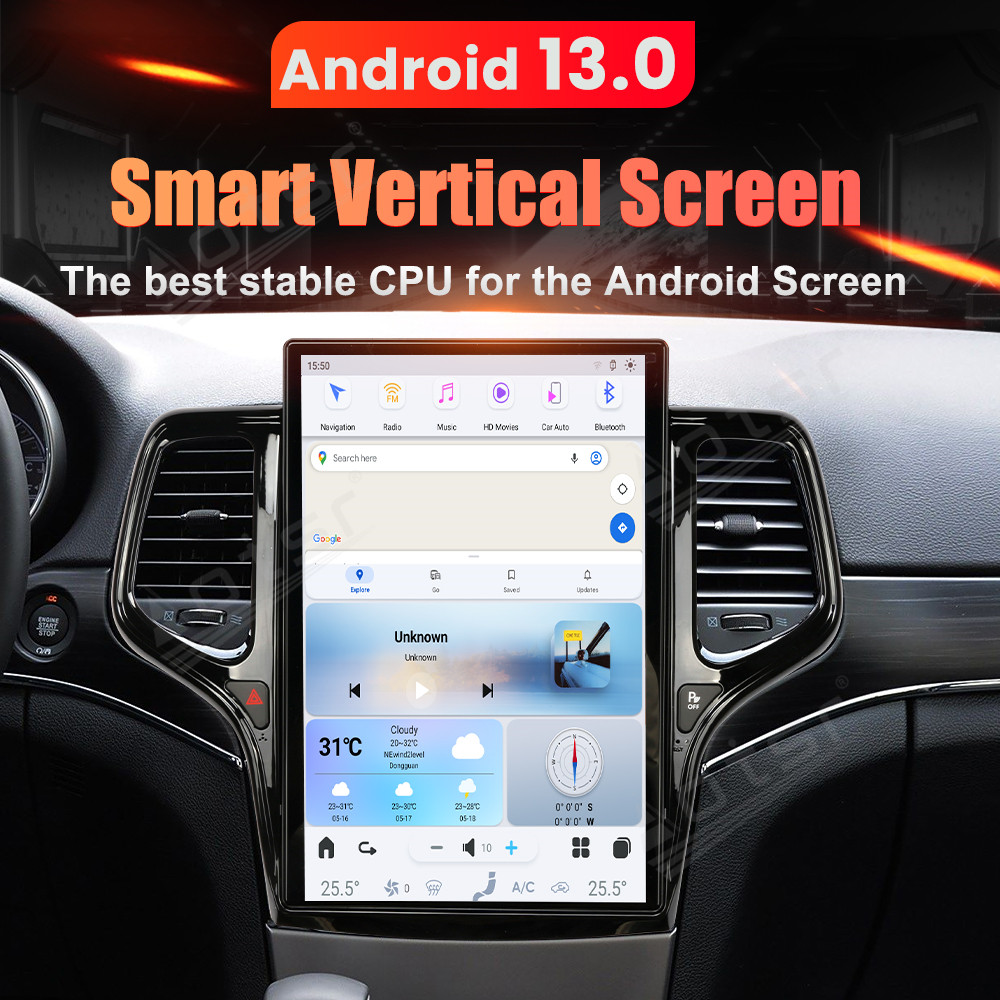 [14.4-inch] NEW For Jeep Grand Cherokee 2014+ GPS Car Navigation Multimedia Stereo Player Radio with wireless charging Carplay DSP