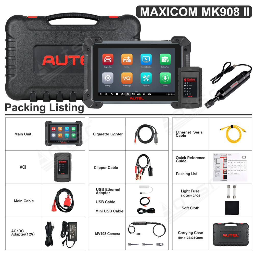 Aotsr for MaxiCOM MK908 II Diagnostic Tool ECU Coding Bidirectional OBD2 Scanner update of MK908 MS908 AutoScan 2.0 FCA AutoAuth