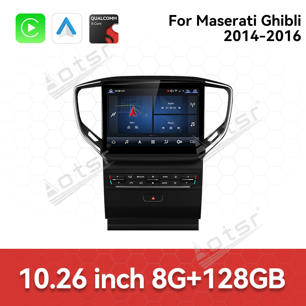 Aotsr Compatible with Maserati Ghibli 2014-2016 10.26 inch car radio, Android 13 GPS, lossless installation head unit