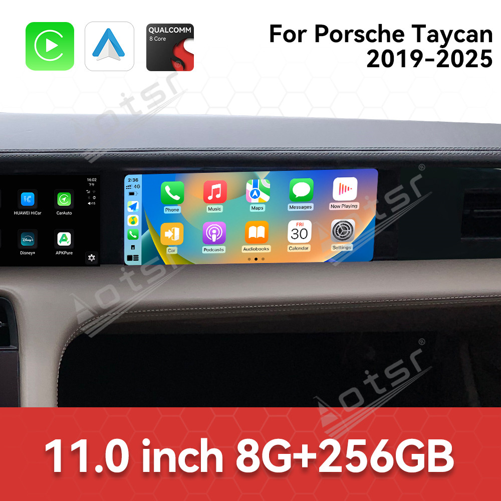 Android 13.0 GPS Navigation Carplay For Porsche Taycan 2019-2025 Car Radio Passenger Co-pilot Screen Multimedia Player Head Unit