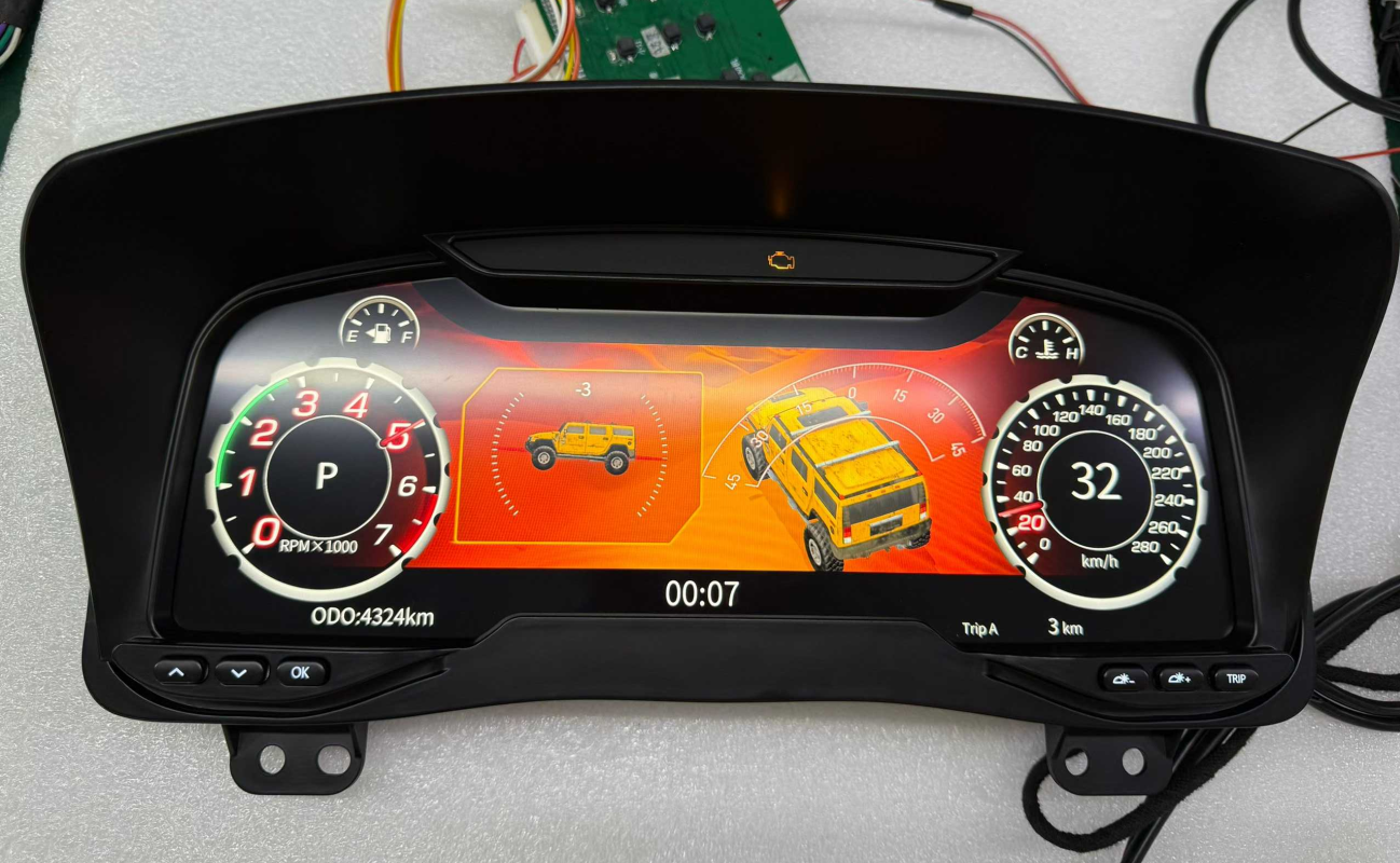 Aotsr Car Digital Cluster For Hummer H3 2005-2010 Dashboard LCD Instrument Panel Virtual Cockpit Speedometer Headunit Meter Screen