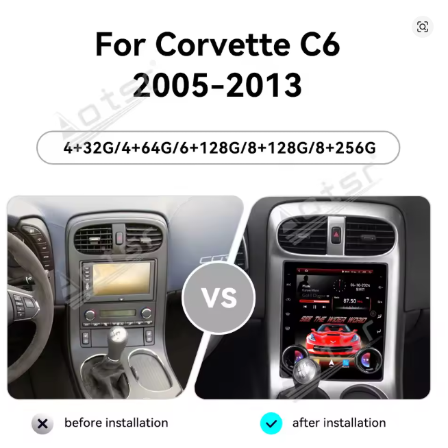 10.4" Car Radio For Chevrolet Corvette C6 2005-2013 Car Multimedia Video Player Stereo Auto GPS Navigation Carplay Unit 4G WIFI