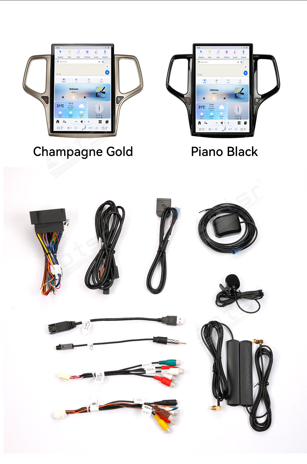 [14.4-inch] NEW For Jeep Grand Cherokee 2014+ GPS Car Navigation Multimedia Stereo Player Radio with wireless charging Carplay DSP