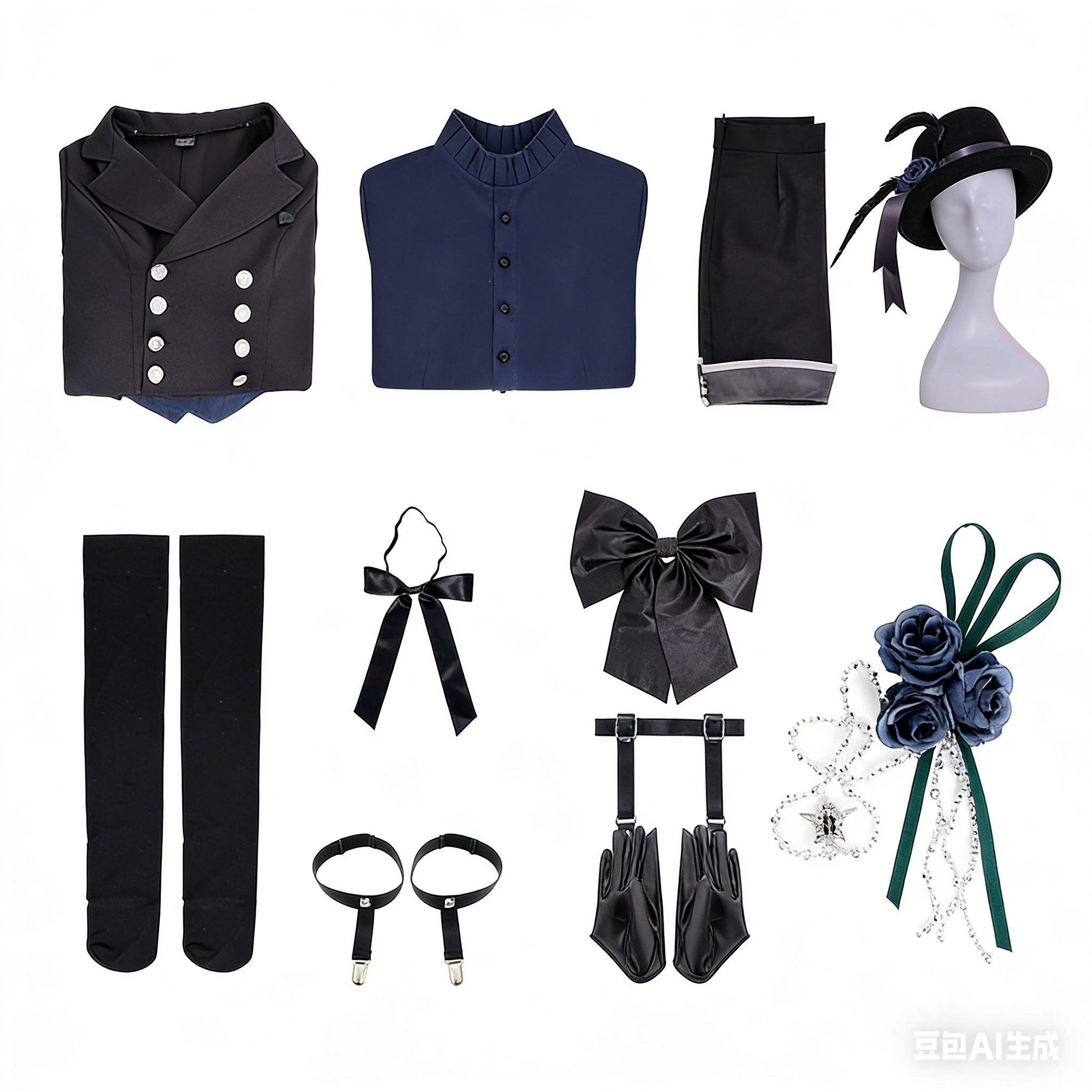 Black Butler Ciel Phantomhive Black Outfit Halloween Carnival Cosplay Costume