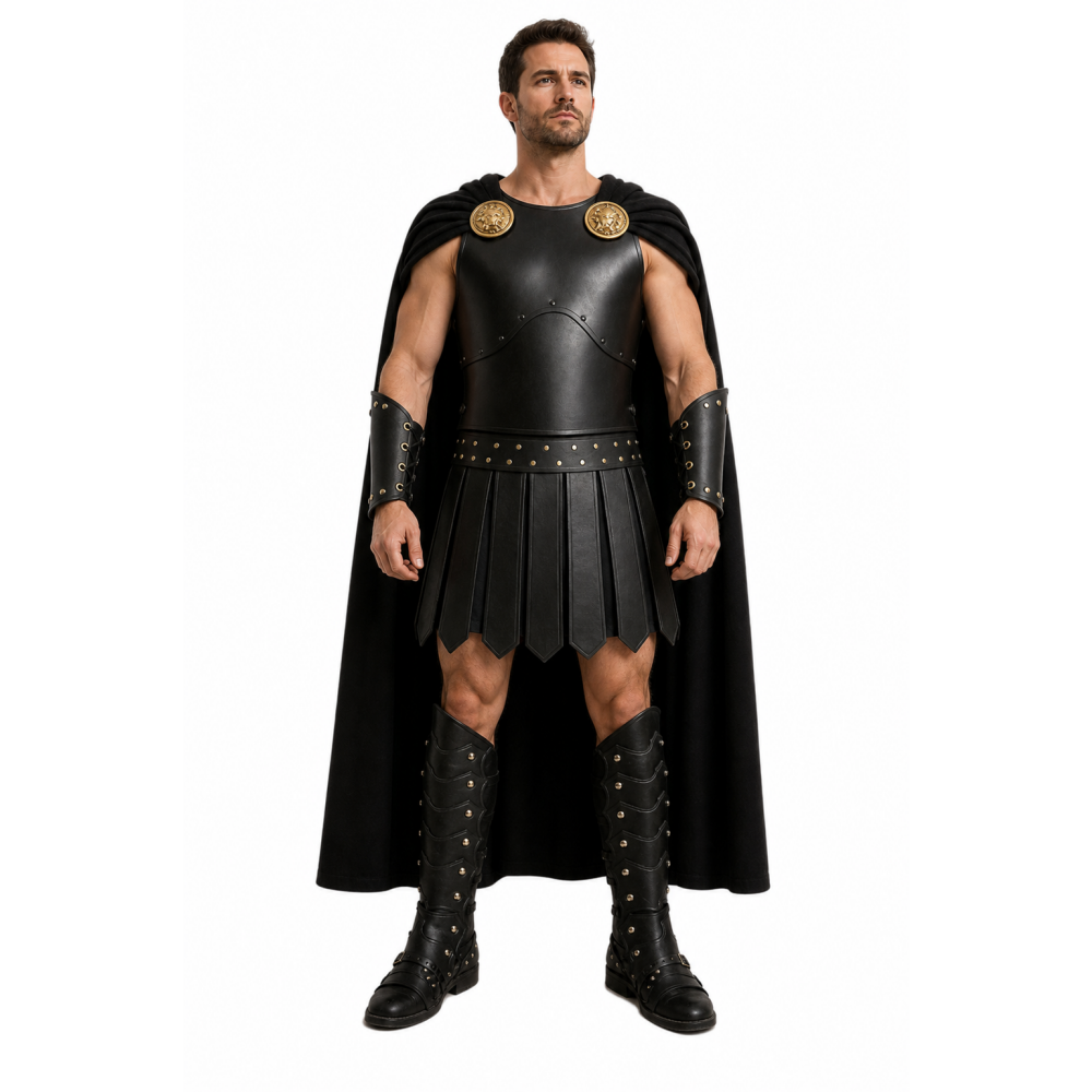 The Odyssey Agamemnon Black Armor Set Outfits Halloween Carnival Cosplay Costume