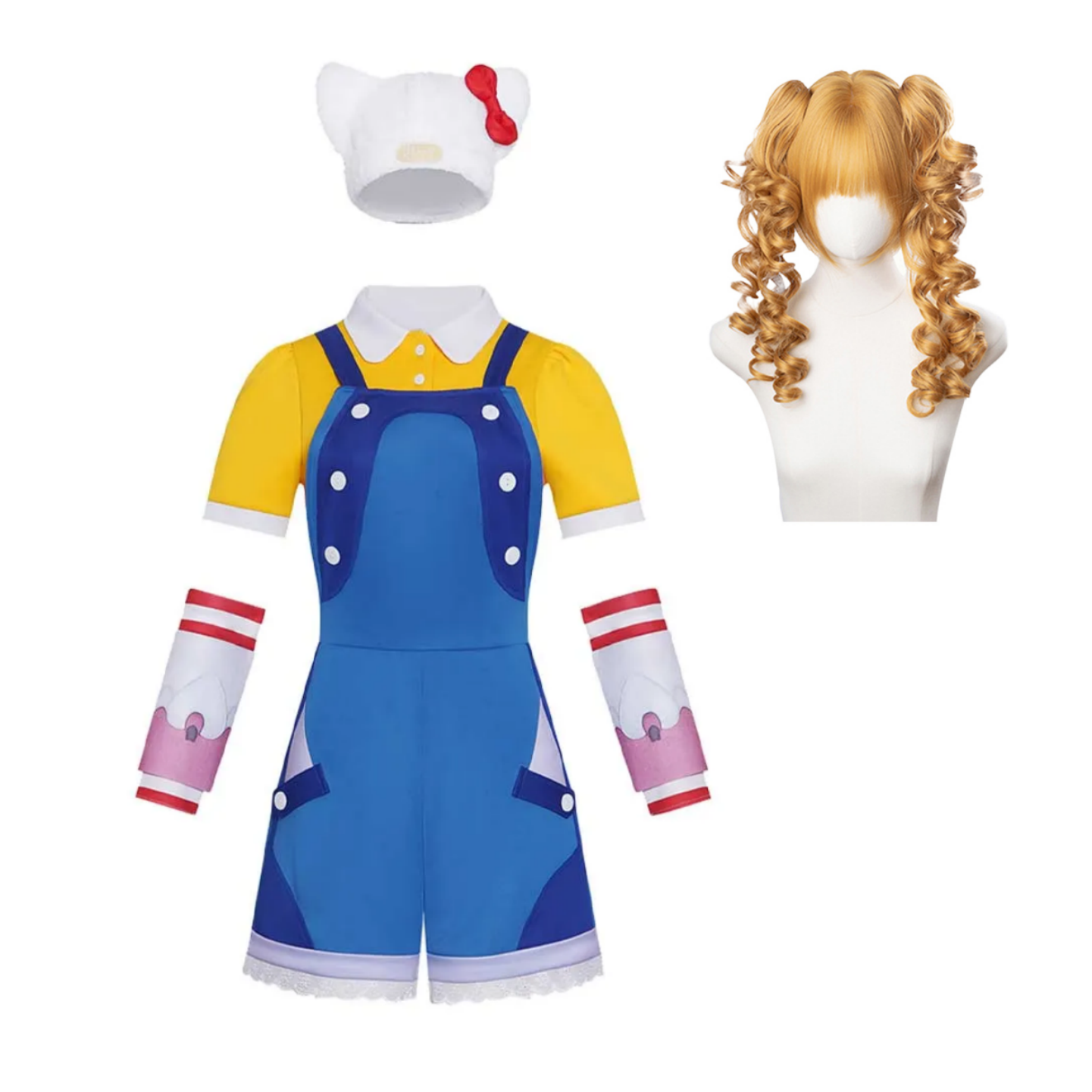Overwatch OW Juno Women Hello Kitty Blue Outfit Halloween Carnival Cosplay Costume